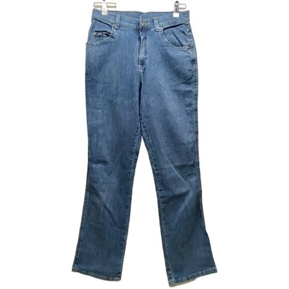 Lee Original Jeans Women's 8 Blue Medium Wash Straight Leg Stretch Denim GUC - Picture 1 of 12